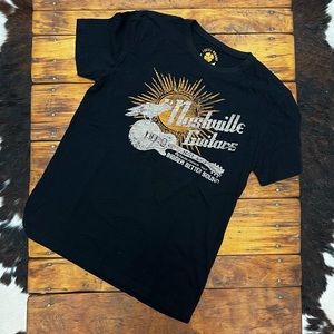 Lucky Brand “Nashville Guitars” vintage slub tee. EUC